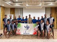 پرچم خلیج همیشه فارس در دستان ملی‌پوشان هندبال ساحلی ایران
