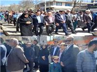 حضور دکتر سيده رقيه پناهي، سرپرست دانشگاه علوم پزشکي و خدمات بهداشتي درماني کهگيلويه و بويراحمد در راهپيمايي روز جهاني قدس