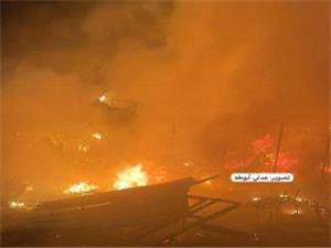 آتش سوزی در چادرهای آوارگان خان‌یونس و شهادت 10 فلسطینی