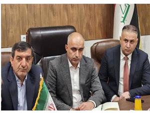 نشست مشترک فرماندار مهران با فرماندار بدره عراق در پايانه مرزي زرباطيه