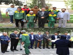 تجليل از کارگران فضاي سبز خرم‌آباد