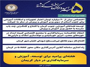 ??خبرهاي اميدوارکننده کرمان در هفته‌اي که گذشت